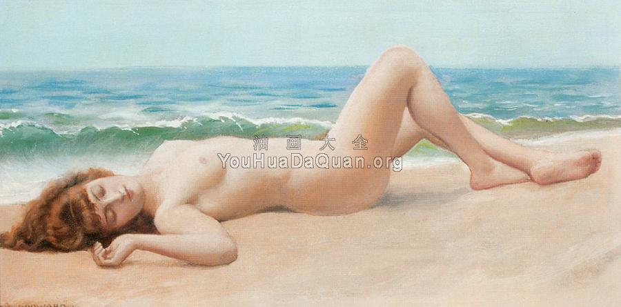 Nude on the Beach - 约翰·威廉·格维得